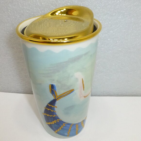 New Starbucks siren water color mermaid ceramic travel mug tumbler cup 2014 - Picture 5 of 8